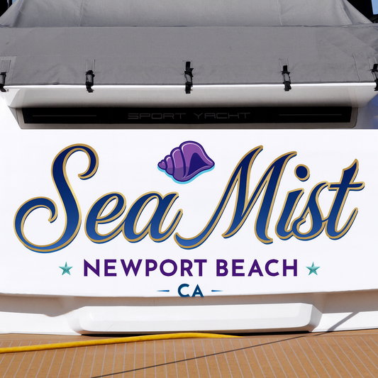 Custom Boat Stern Decal Sticker Sign | Boat Stern Name & Hailing City (Port) Sign