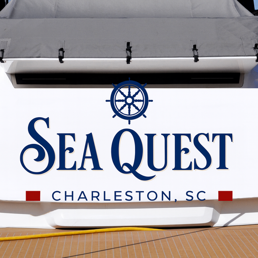 Custom Boat Stern Decal Sticker Sign | Boat Stern Name & Hailing City (Port) Sign