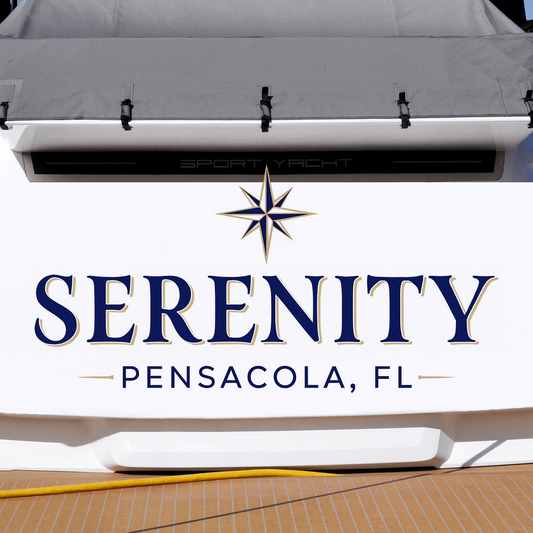 Custom Boat Stern Decal Sticker Sign | Boat Stern Name & Hailing City (Port) Sign