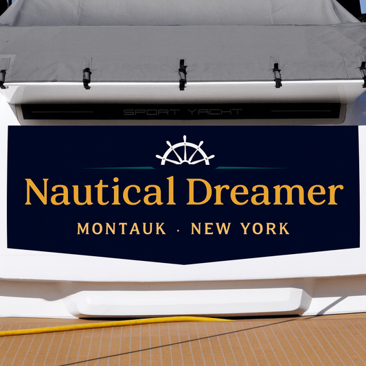 Custom Boat Stern Decal Sticker Sign | Boat Stern Name & Hailing City (Port) Sign