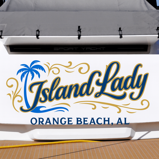 Custom Boat Stern Decal Sticker Sign | Boat Stern Name & Hailing City (Port) Sign