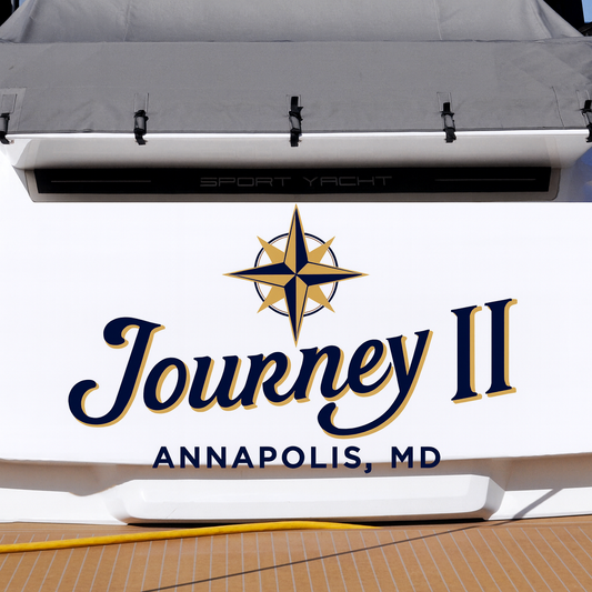 Custom Boat Stern Decal Sticker Sign | Boat Stern Name & Hailing City (Port) Sign