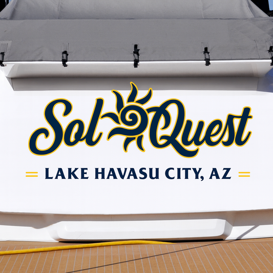 Custom Boat Stern Decal Sticker Sign | Boat Stern Name & Hailing City (Port) Sign