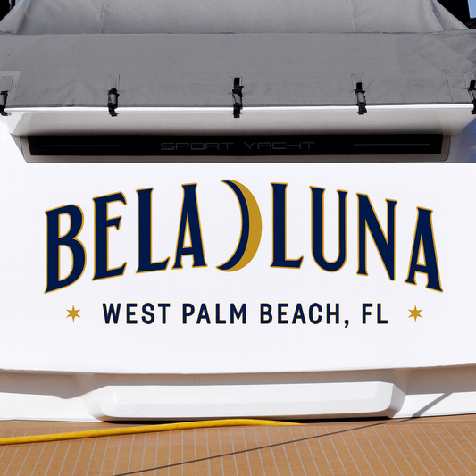 Custom Boat Stern Decal Sticker Sign | Boat Stern Name & Hailing City (Port) Sign