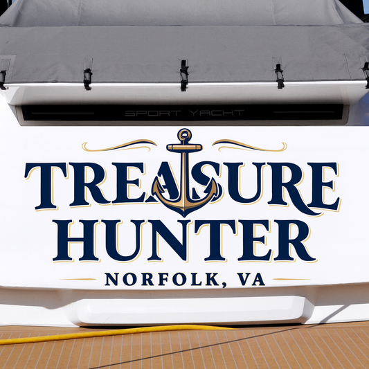 Custom Boat Stern Decal Sticker Sign | Boat Stern Name & Hailing City (Port) Sign