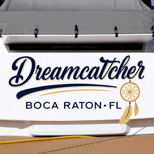 Custom Boat Stern Decal Sticker Sign | Boat Stern Name & Hailing City (Port) Sign