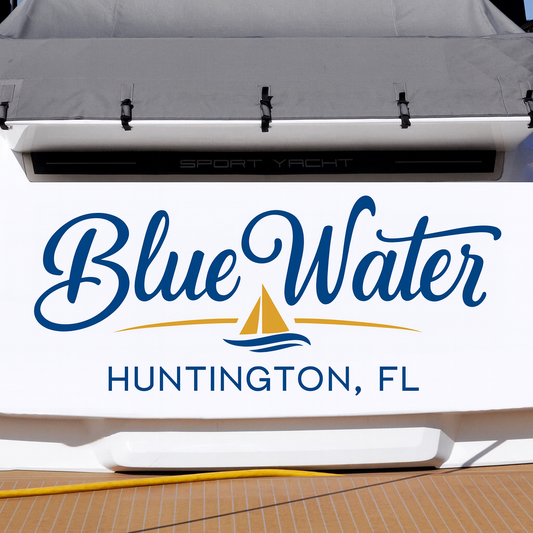 Custom Boat Stern Decal Sticker Sign | Boat Stern Name & Hailing City (Port) Sign