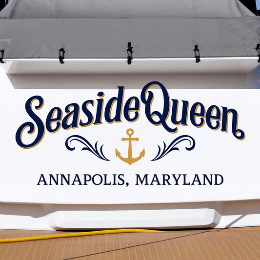 Custom Boat Stern Decal Sticker Sign | Boat Stern Name & Hailing City (Port) Sign