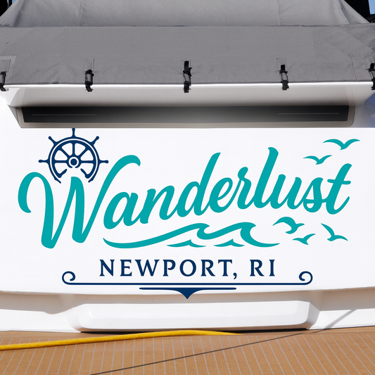 Custom Boat Stern Decal Sticker Sign | Boat Stern Name & Hailing City (Port) Sign
