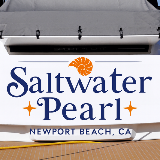 Custom Boat Stern Decal Sticker Sign | Boat Stern Name & Hailing City (Port) Sign