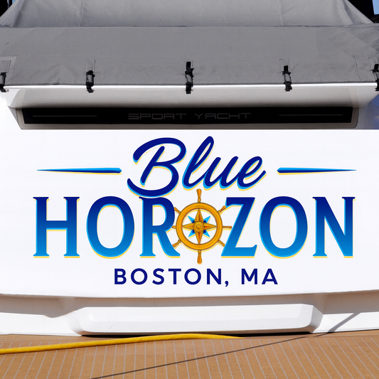 Custom Boat Stern Decal Sticker Sign | Boat Stern Name & Hailing City (Port) Sign