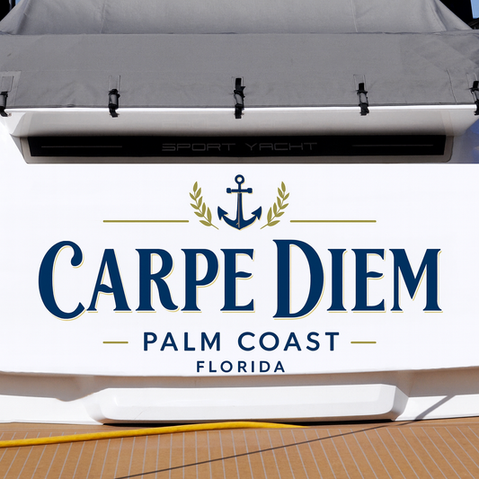 Custom Boat Stern Decal Sticker Sign | Boat Stern Name & Hailing City (Port) Sign