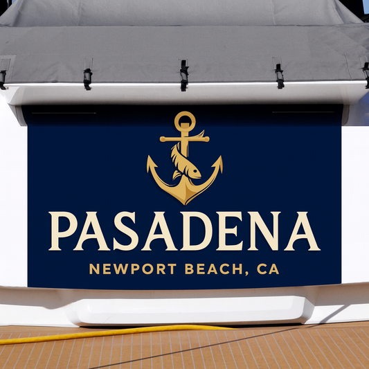 Custom Boat Stern Decal Sticker Sign | Boat Stern Name & Hailing City (Port) Sign
