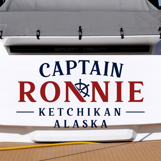 Custom Boat Stern Decal Sticker Sign | Boat Stern Name & Hailing City (Port) Sign