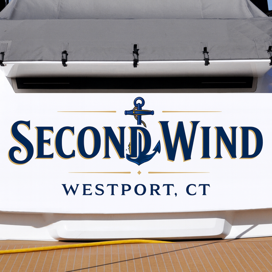 Custom Boat Stern Decal Sticker Sign | Boat Stern Name & Hailing City (Port) Sign