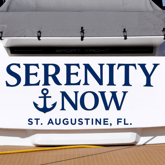 Custom Boat Stern Decal Sticker Sign | Boat Stern Name & Hailing City (Port) Sign