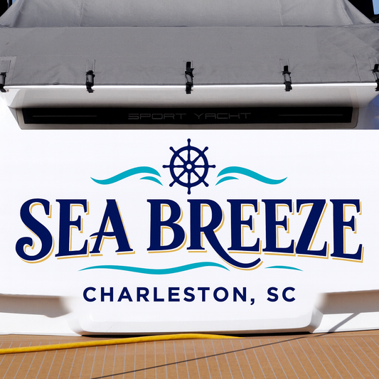 Custom Boat Stern Decal Sticker Sign | Boat Stern Name & Hailing City (Port) Sign