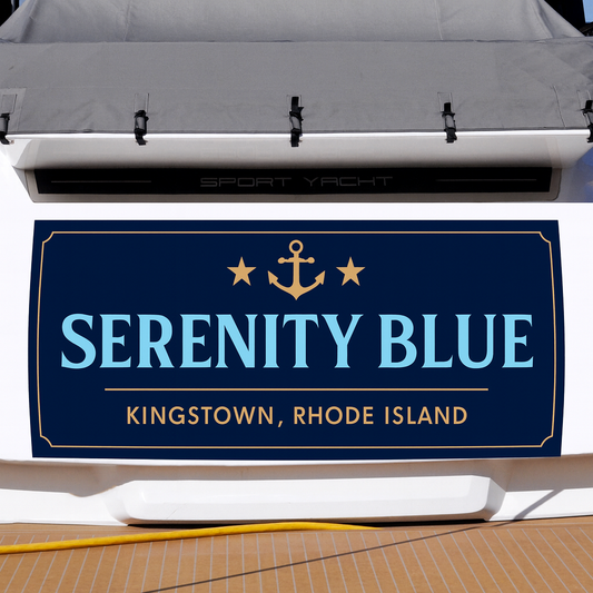 Custom Boat Stern Decal Sticker Sign | Boat Stern Name & Hailing City (Port) Sign