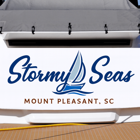 Custom Boat Stern Decal Sticker Sign | Boat Stern Name & Hailing City (Port) Sign