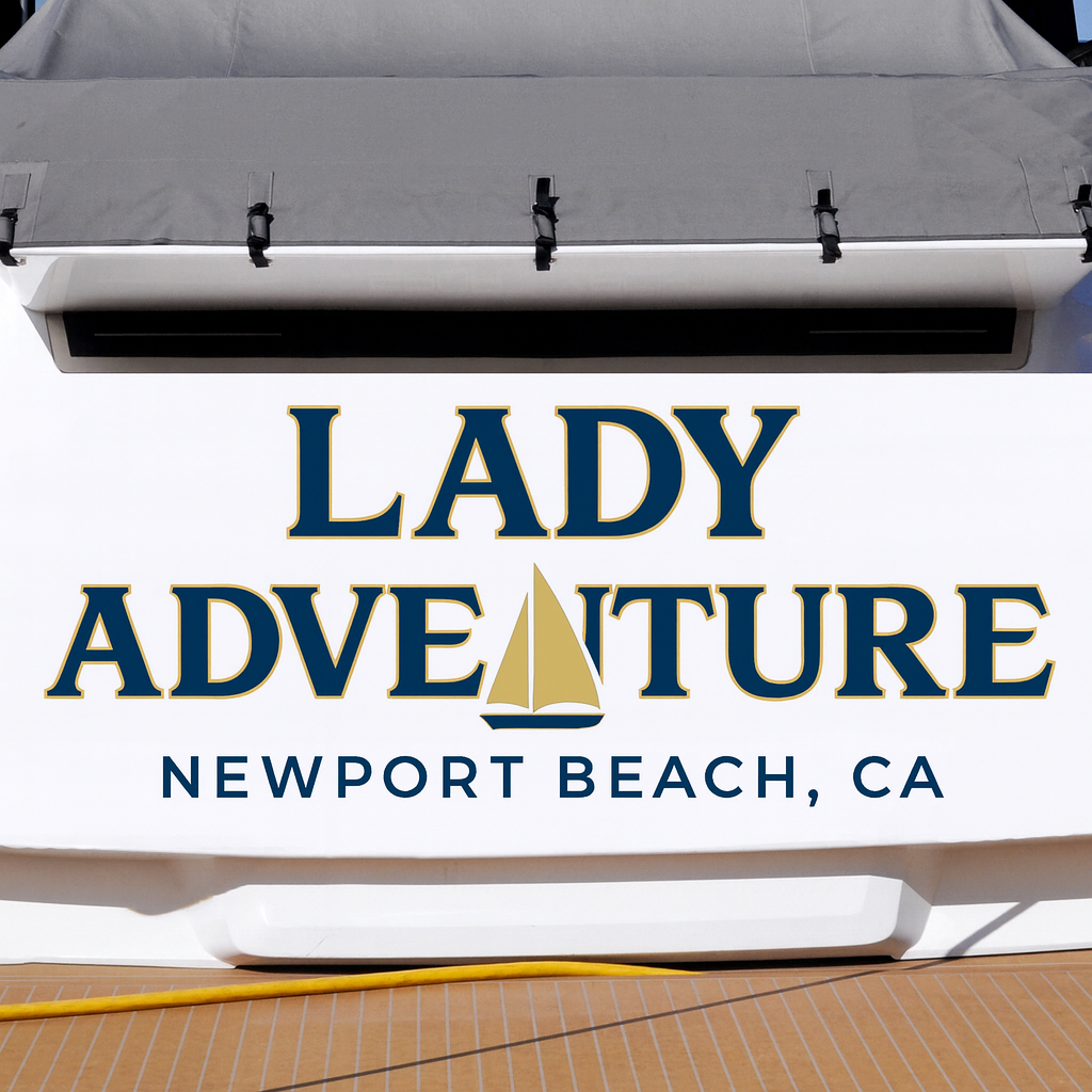 Custom Boat Stern Decal Sticker Sign | Boat Stern Name & Hailing City (Port) Sign