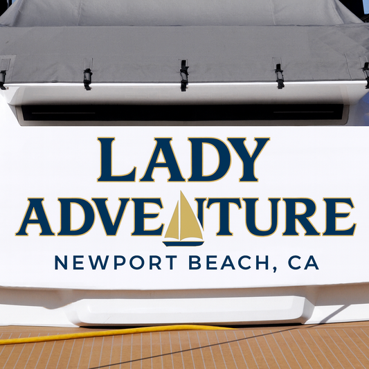 Custom Boat Stern Decal Sticker Sign | Boat Stern Name & Hailing City (Port) Sign