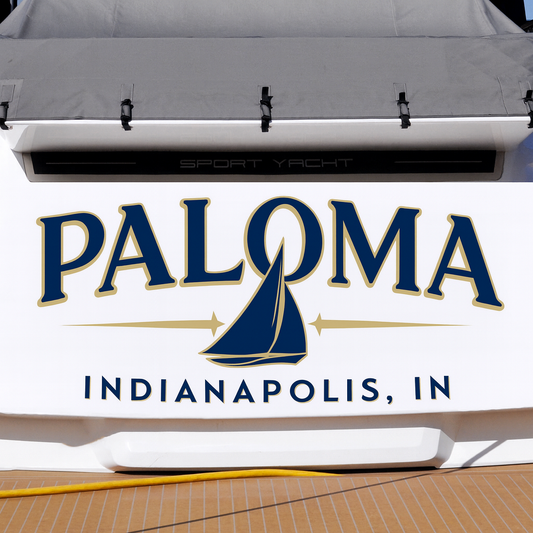 Custom Boat Stern Decal Sticker Sign | Boat Stern Name & Hailing City (Port) Sign