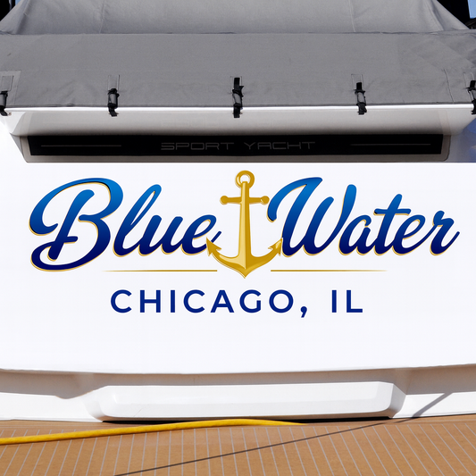 Custom Boat Stern Decal Sticker Sign | Boat Stern Name & Hailing City (Port) Sign