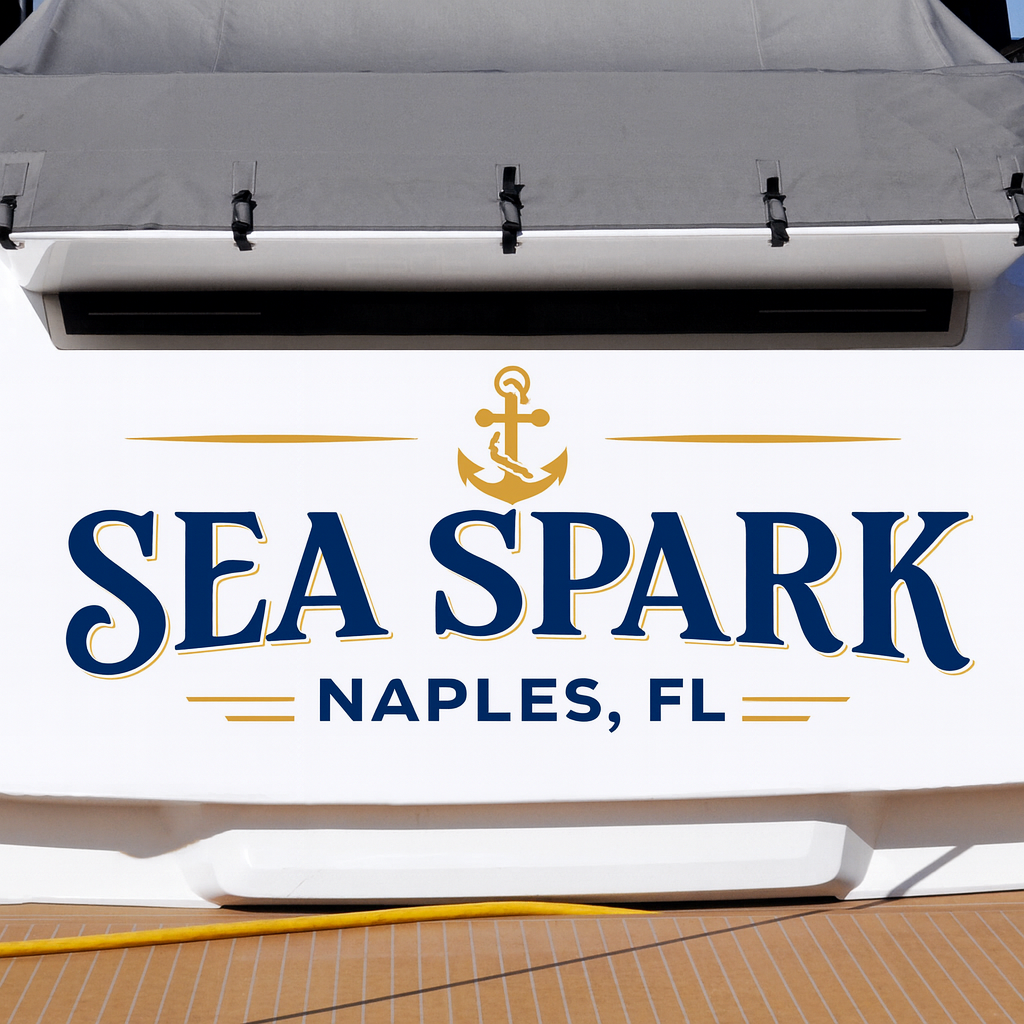 Custom Boat Stern Decal Sticker Sign | Boat Stern Name & Hailing City (Port) Sign