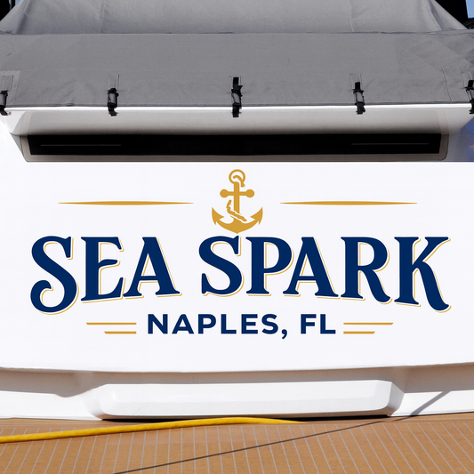 Custom Boat Stern Decal Sticker Sign | Boat Stern Name & Hailing City (Port) Sign