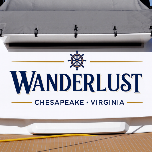 Custom Boat Stern Decal Sticker Sign | Boat Stern Name & Hailing City (Port) Sign