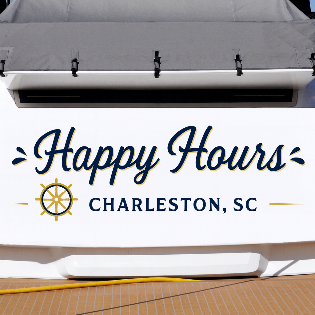 Custom Boat Stern Decal Sticker Sign | Boat Stern Name & Hailing City (Port) Sign