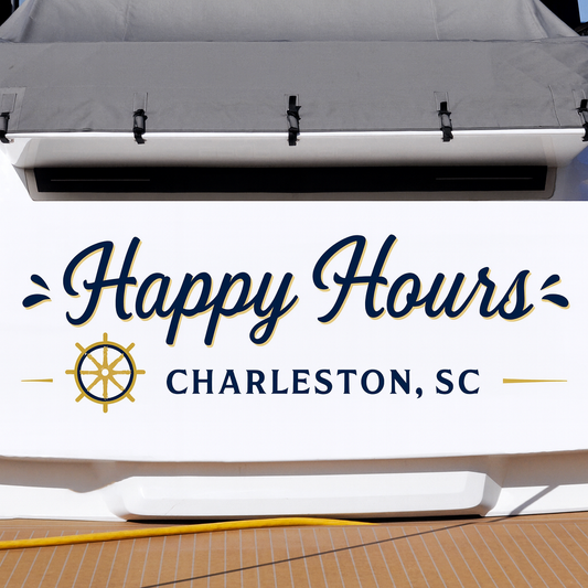 Custom Boat Stern Decal Sticker Sign | Boat Stern Name & Hailing City (Port) Sign