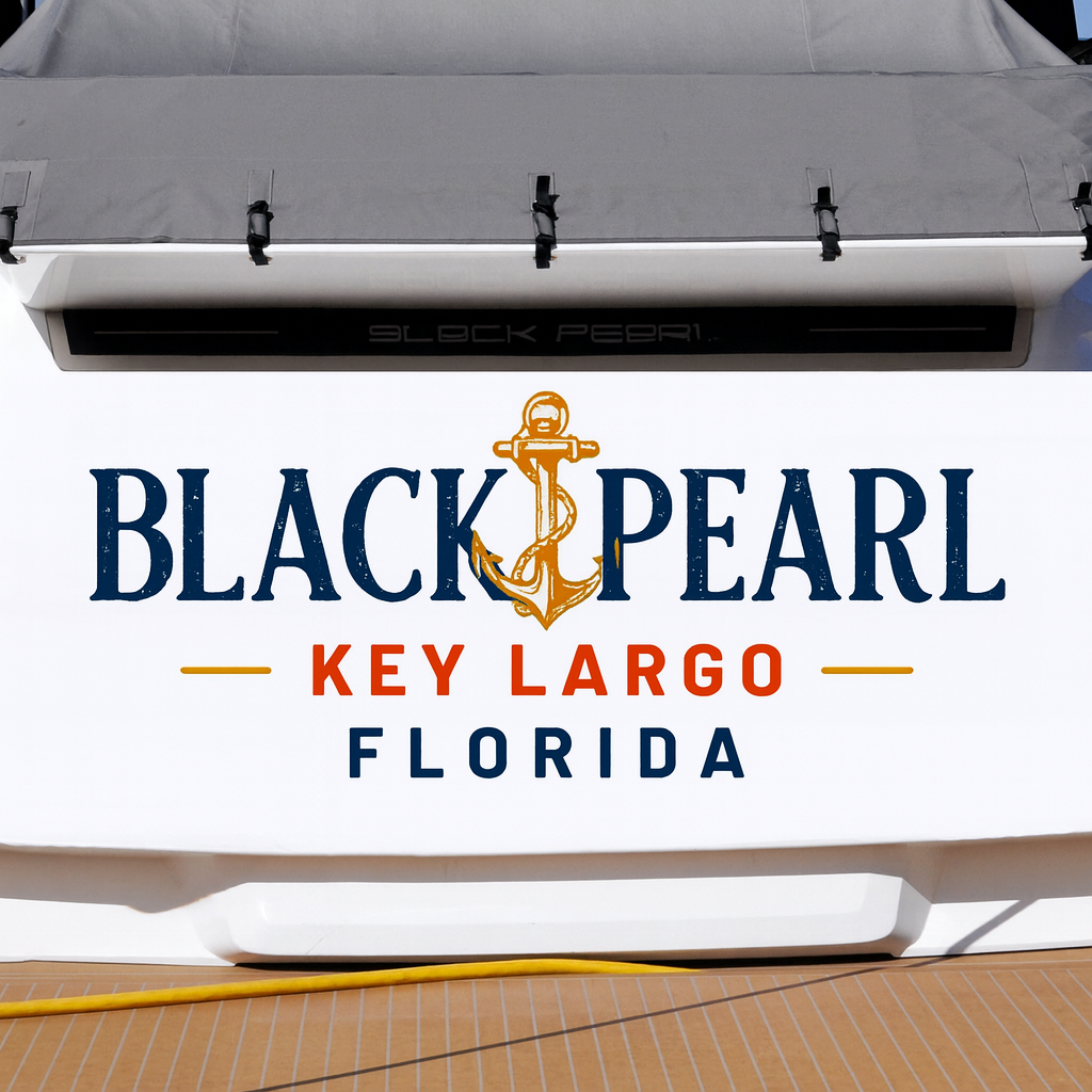 Custom Boat Stern Decal Sticker Sign | Boat Stern Name & Hailing City (Port) Sign