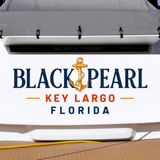 Custom Boat Stern Decal Sticker Sign | Boat Stern Name & Hailing City (Port) Sign