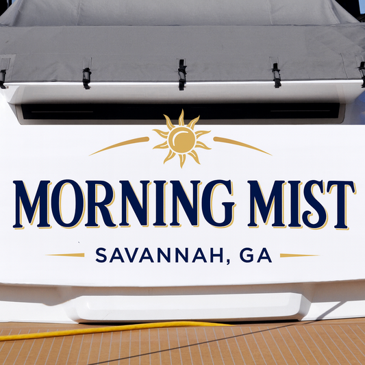 Custom Boat Stern Decal Sticker Sign | Boat Stern Name & Hailing City (Port) Sign