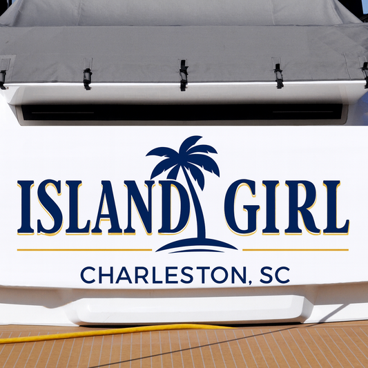 Custom Boat Stern Decal Sticker Sign | Boat Stern Name & Hailing City (Port) Sign