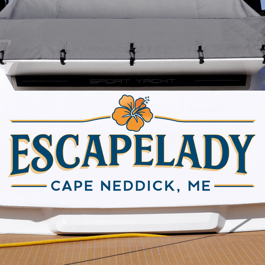 Custom Boat Stern Decal Sticker Sign | Boat Stern Name & Hailing City (Port) Sign