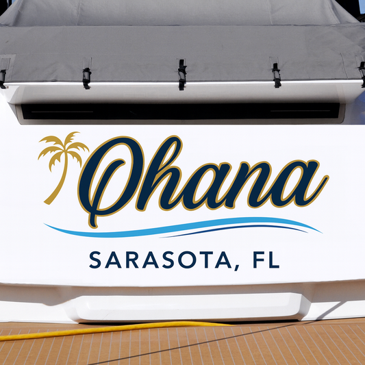 Custom Boat Stern Decal Sticker Sign | Boat Stern Name & Hailing City (Port) Sign