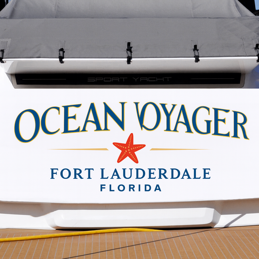 Custom Boat Stern Decal Sticker Sign | Boat Stern Name & Hailing City (Port) Sign