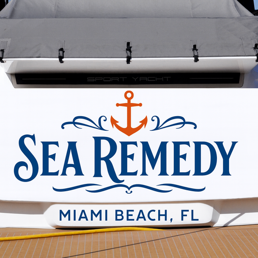 Custom Boat Stern Decal Sticker Sign | Boat Stern Name & Hailing City (Port) Sign
