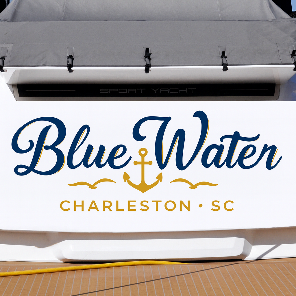 Custom Boat Stern Decal Sticker Sign | Boat Stern Name & Hailing City (Port) Sign