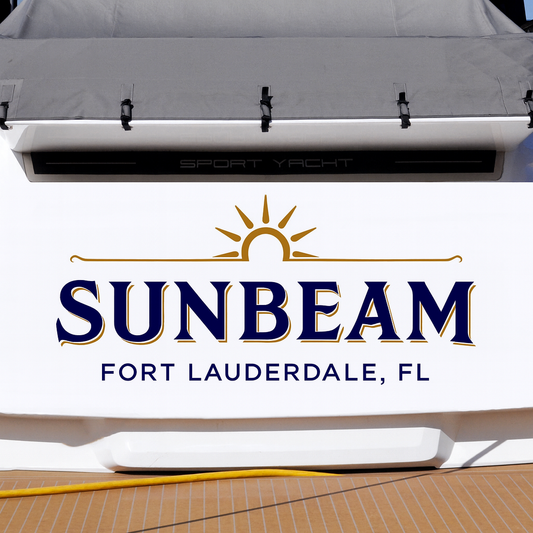 Custom Boat Stern Decal Sticker Sign | Boat Stern Name & Hailing City (Port) Sign