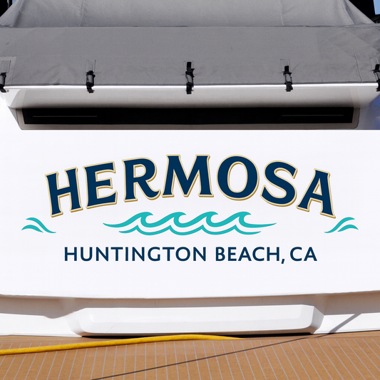 Custom Boat Stern Decal Sticker Sign | Boat Stern Name & Hailing City (Port) Sign