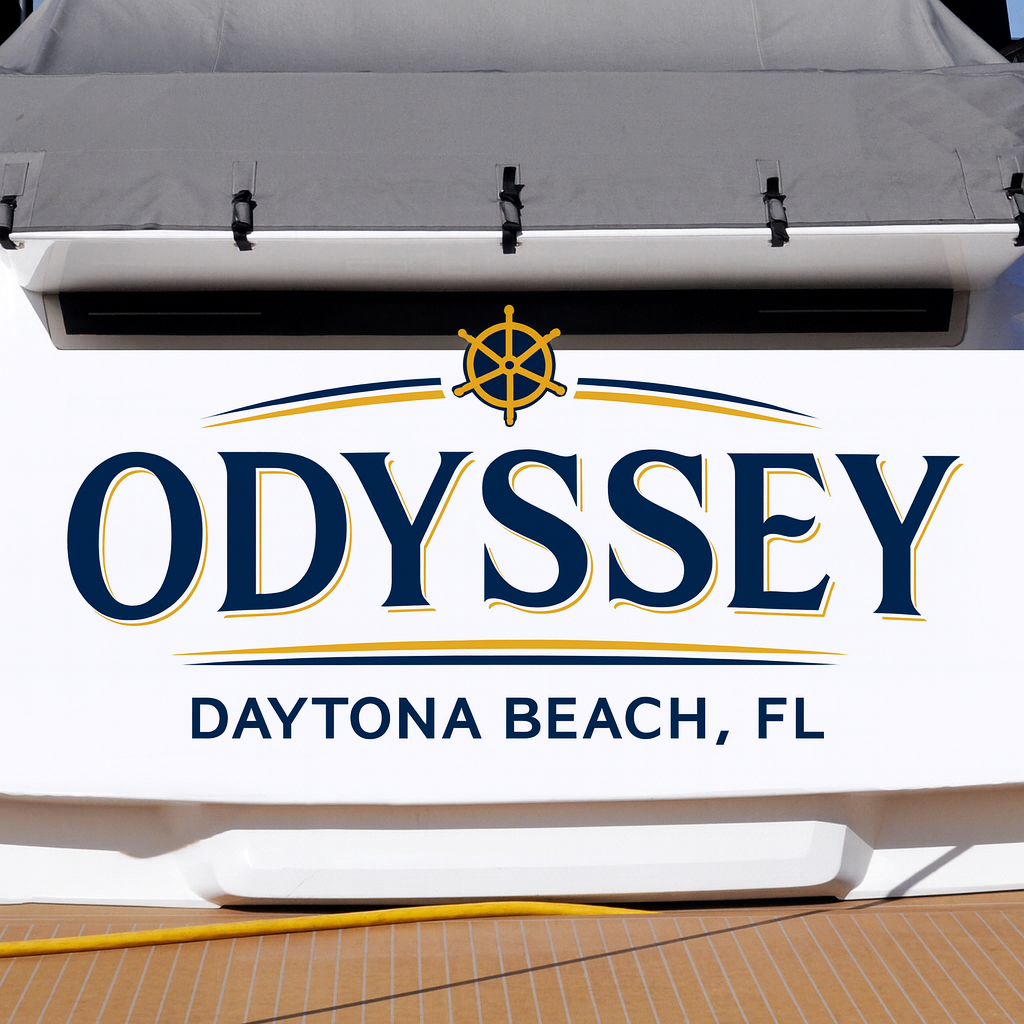 Custom Boat Stern Decal Sticker Sign | Boat Stern Name & Hailing City (Port) Sign