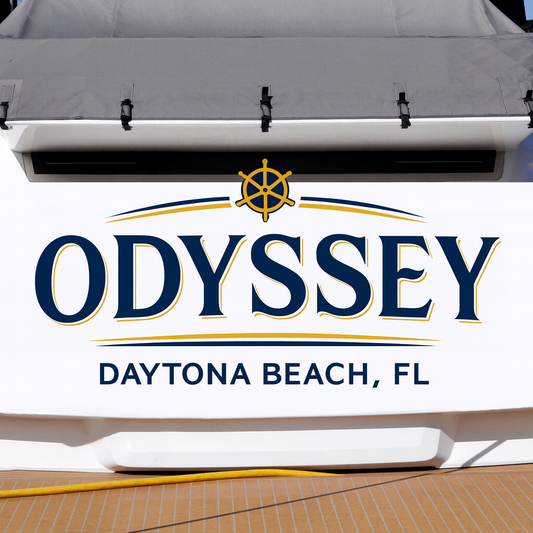 Custom Boat Stern Decal Sticker Sign | Boat Stern Name & Hailing City (Port) Sign