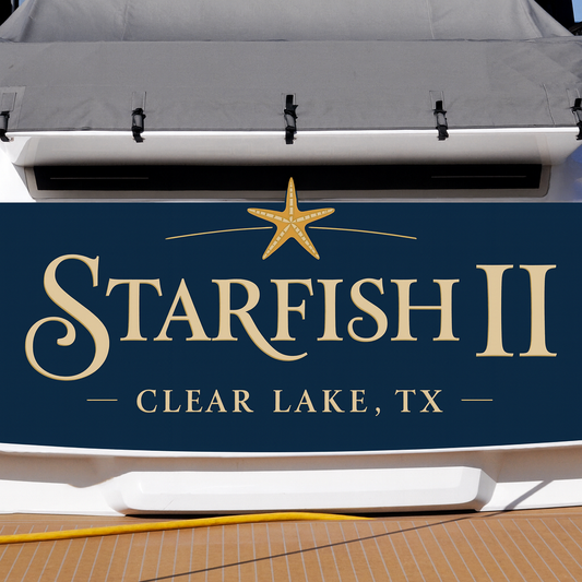 Custom Boat Stern Decal Sticker Sign | Boat Stern Name & Hailing City (Port) Sign