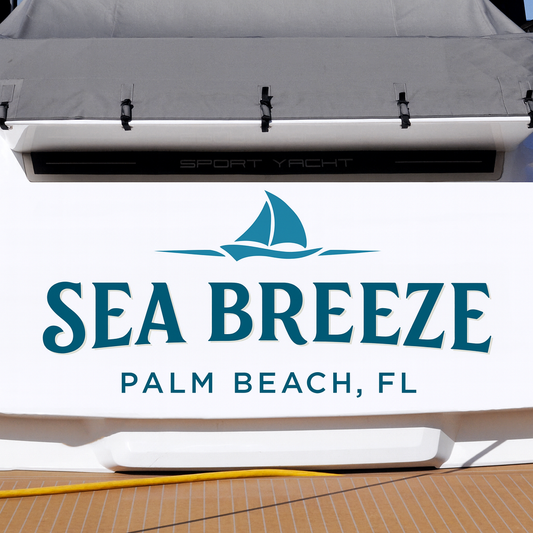Custom Boat Stern Decal Sticker Sign | Boat Stern Name & Hailing City (Port) Sign