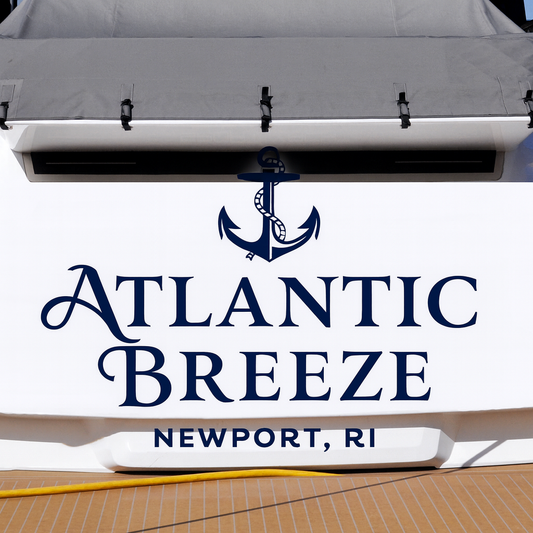 Custom Boat Stern Decal Sticker Sign | Boat Stern Name & Hailing City (Port) Sign