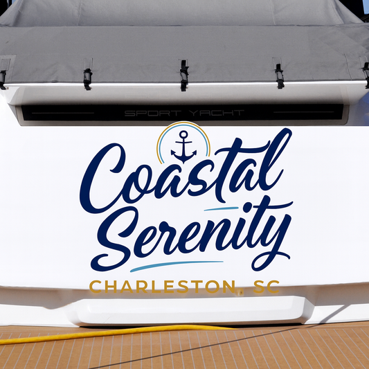 Custom Boat Stern Decal Sticker Sign | Boat Stern Name & Hailing City (Port) Sign