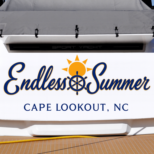 Custom Boat Stern Decal Sticker Sign | Boat Stern Name & Hailing City (Port) Sign